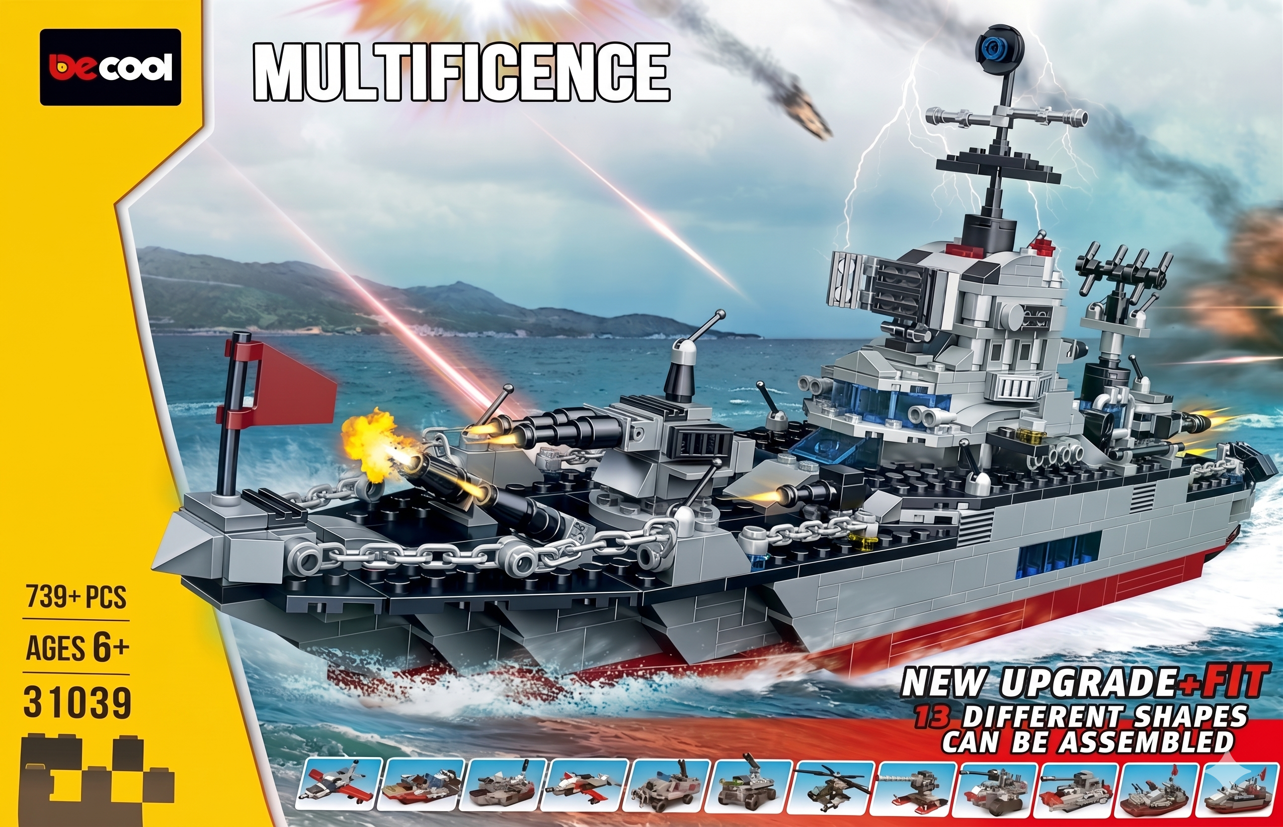 13-in-1 Naval Ship & Military Brick Set