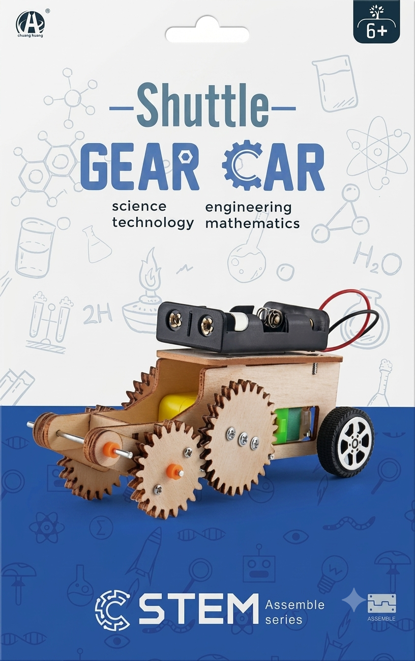 DIY STEM Wooden Model Kit - Gear Car