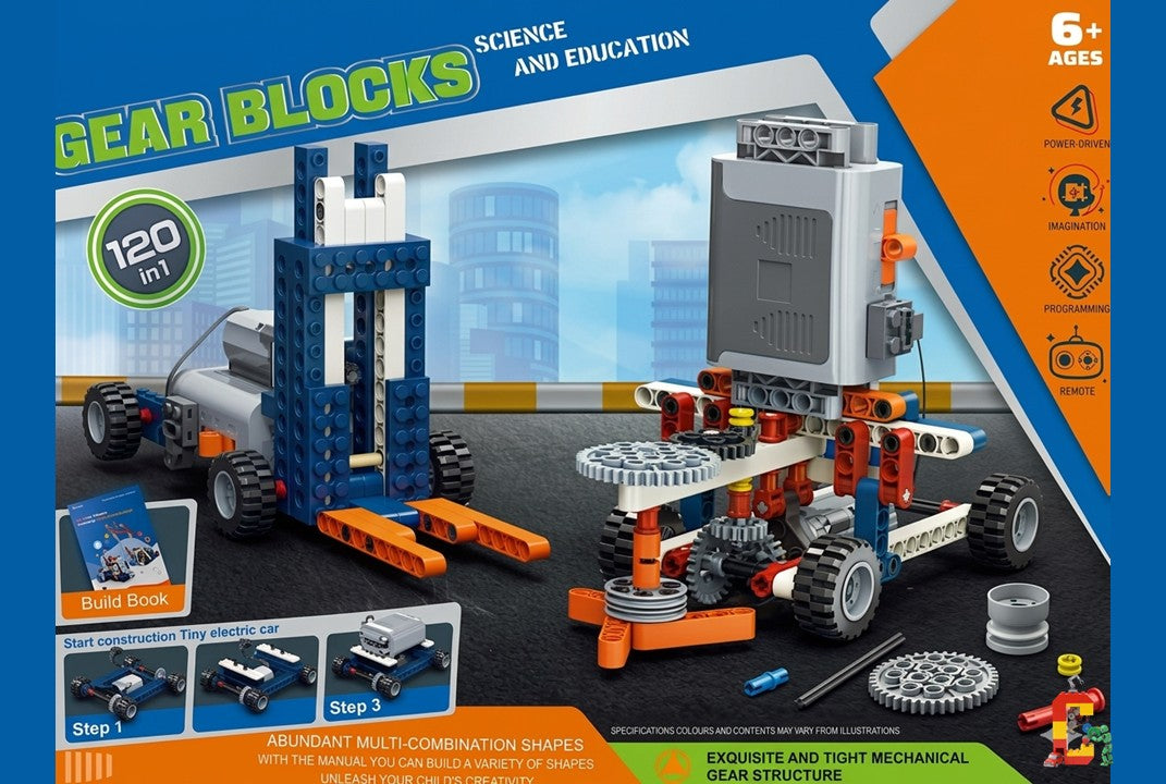 120-in-1 Motorized Gear Blocks Robots & Machines Set