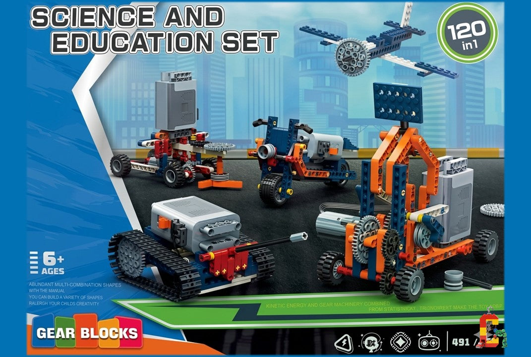 120-in-1 Motorized Gear Blocks Robots & Machines Set