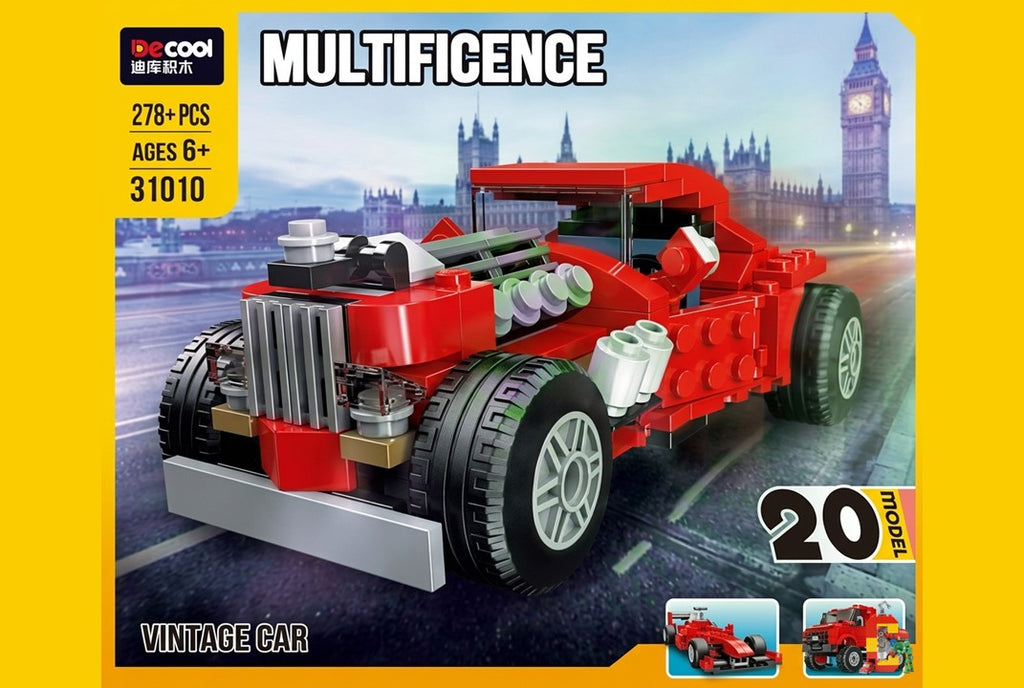 20-in-1 Multificence Cars and Cranes Building Block Set