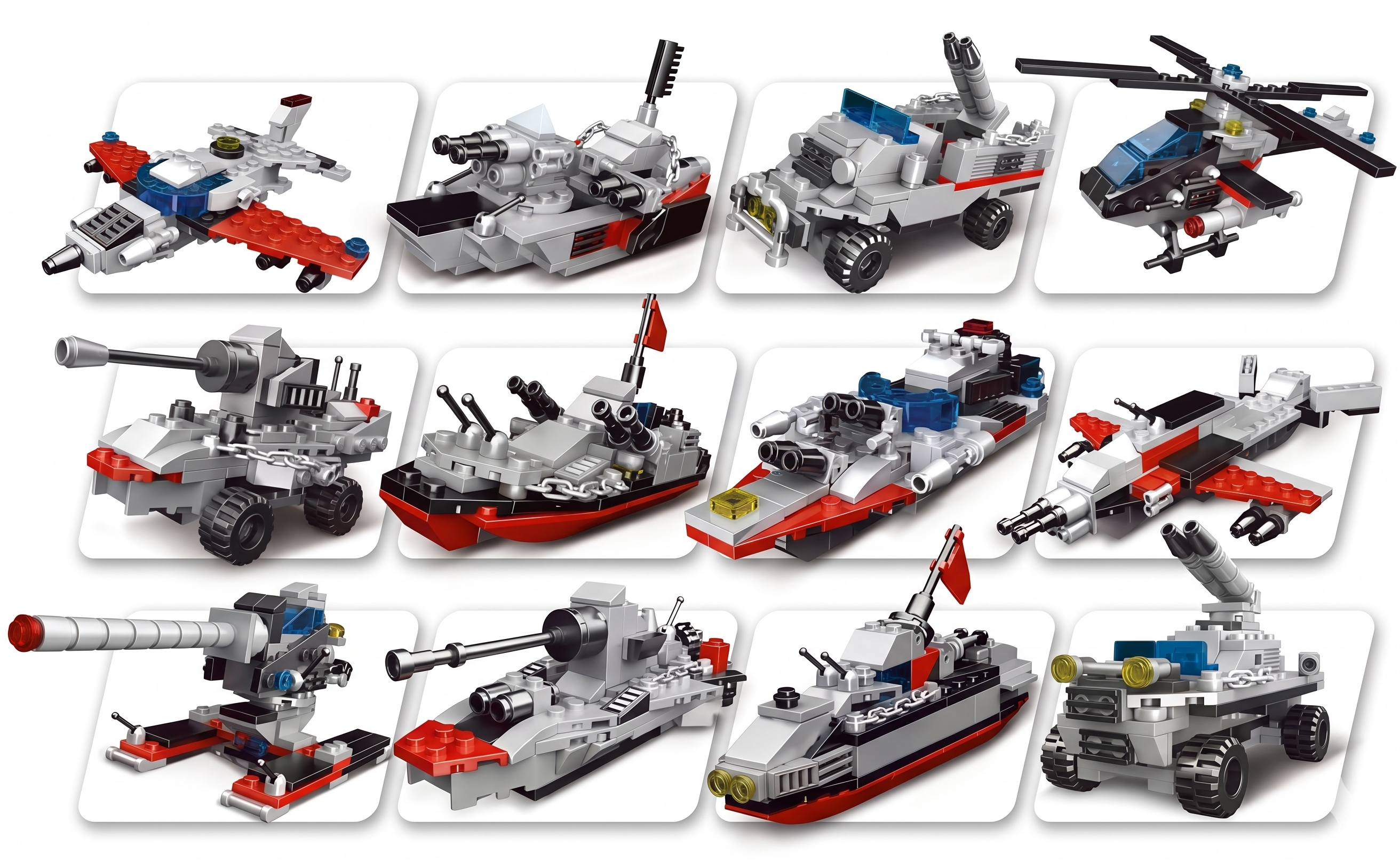 13-in-1 Naval Ship & Military Brick Set