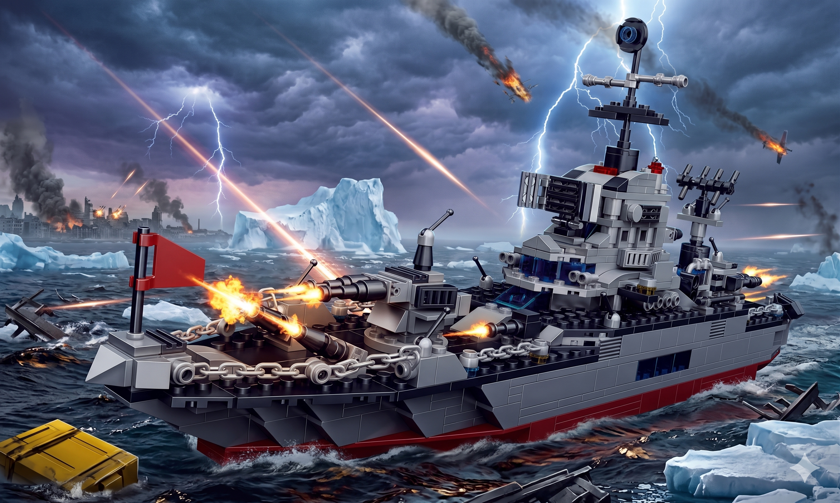 13-in-1 Naval Ship & Military Brick Set